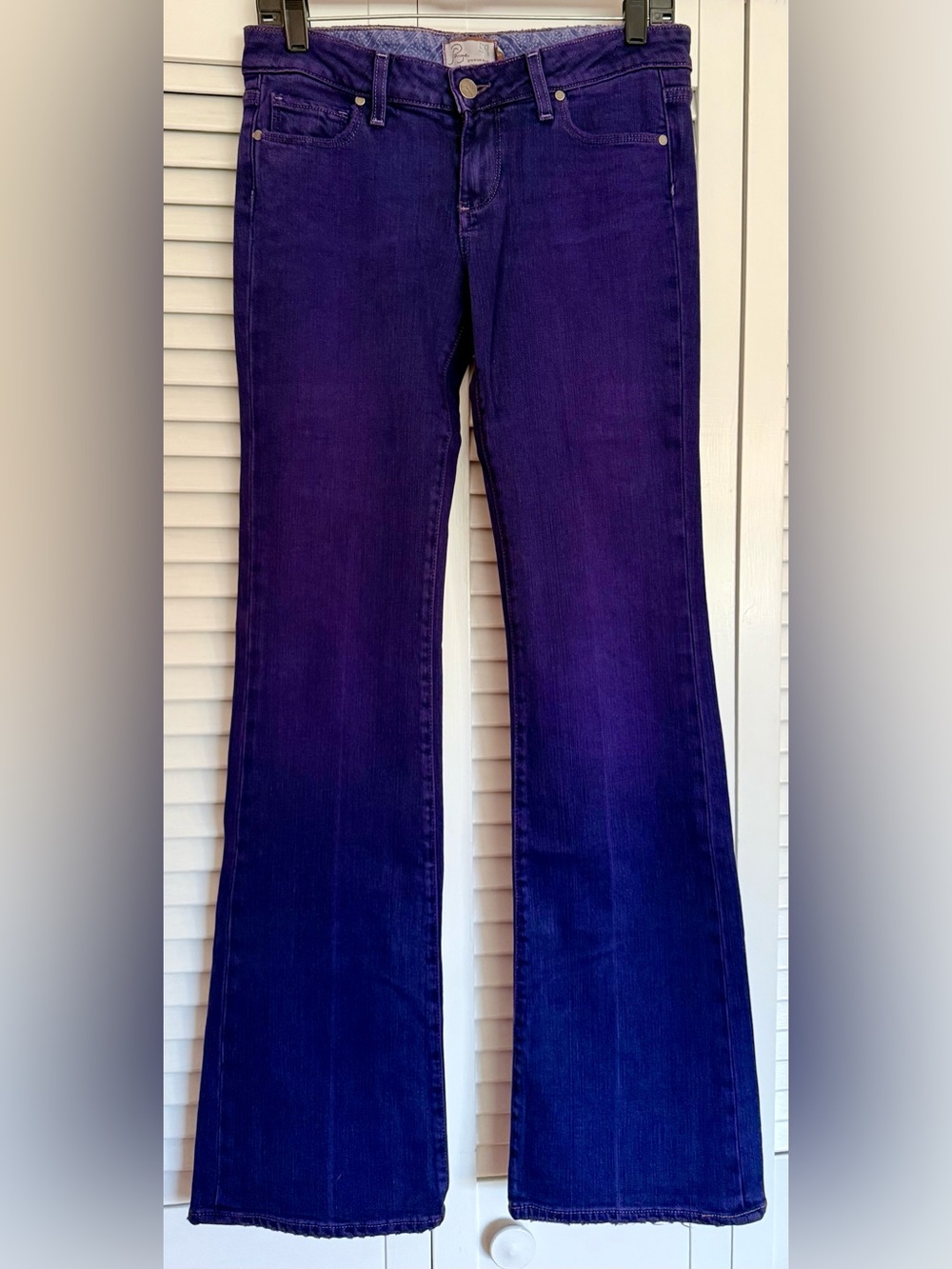 PAIGE Laurel Canyon High Rise Bootcut Jeans Purple NWT $279
